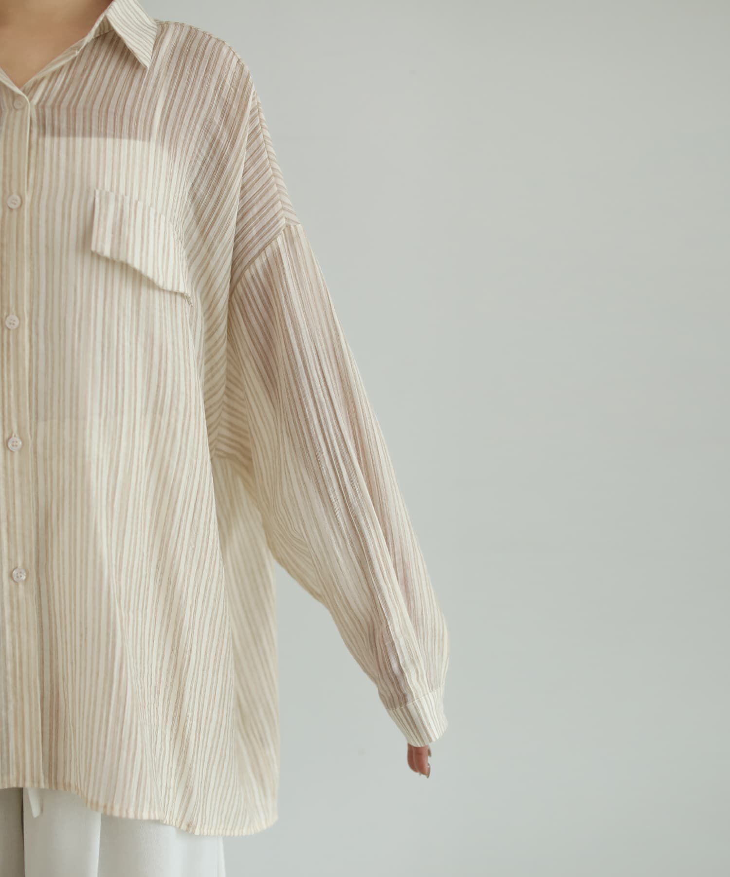 STYLE DELI「夏に羽織るストライプ柄シアーシャツ」|シャツ・ブラウス|