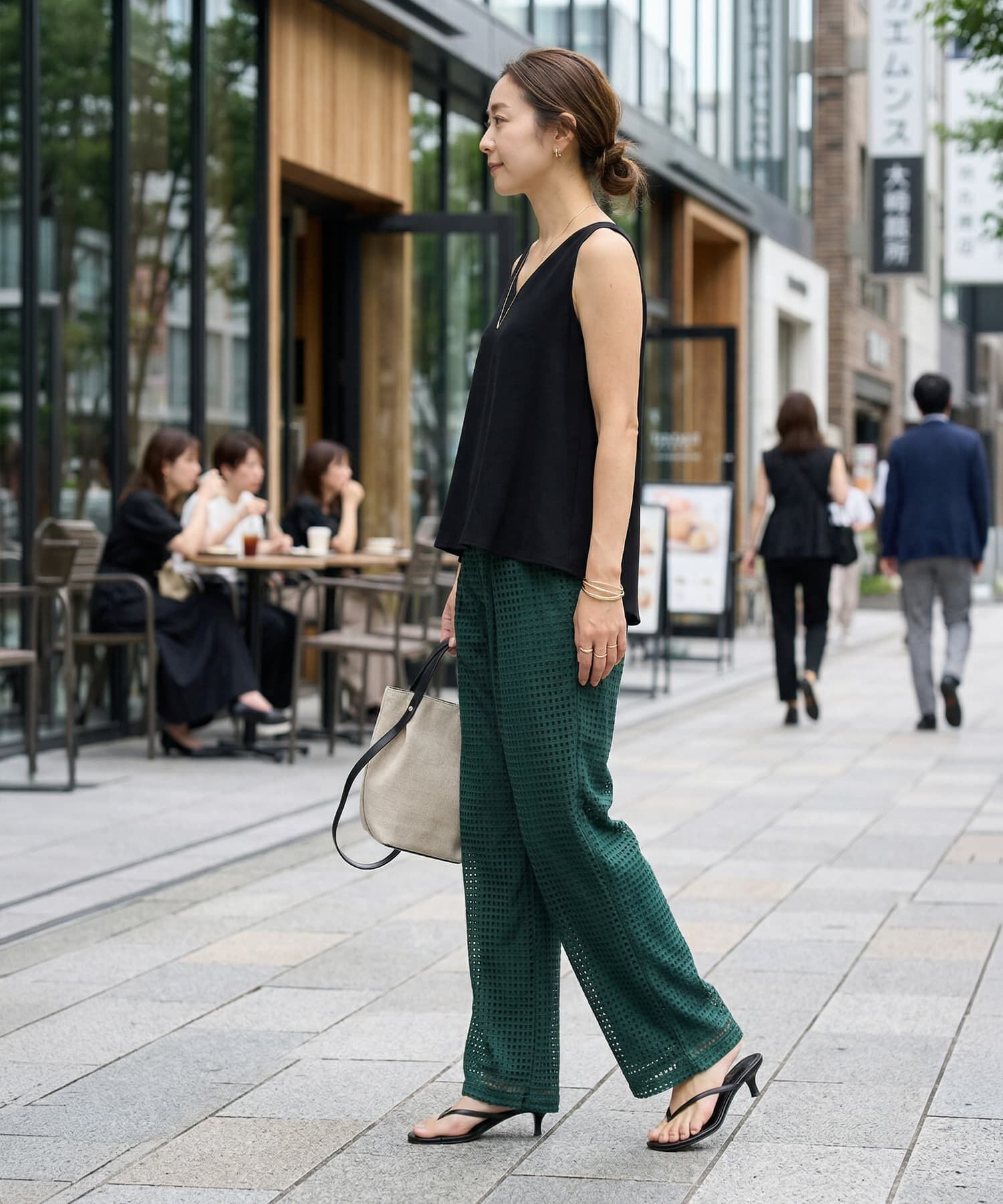 STYLE DELI「スクエアレースストレートパンツ」|スラックス|