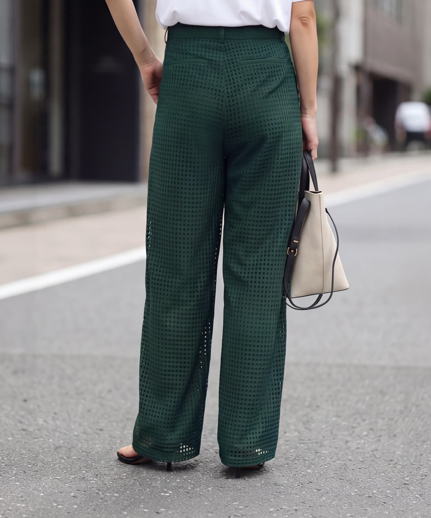STYLE DELI「スクエアレースストレートパンツ」|スラックス|