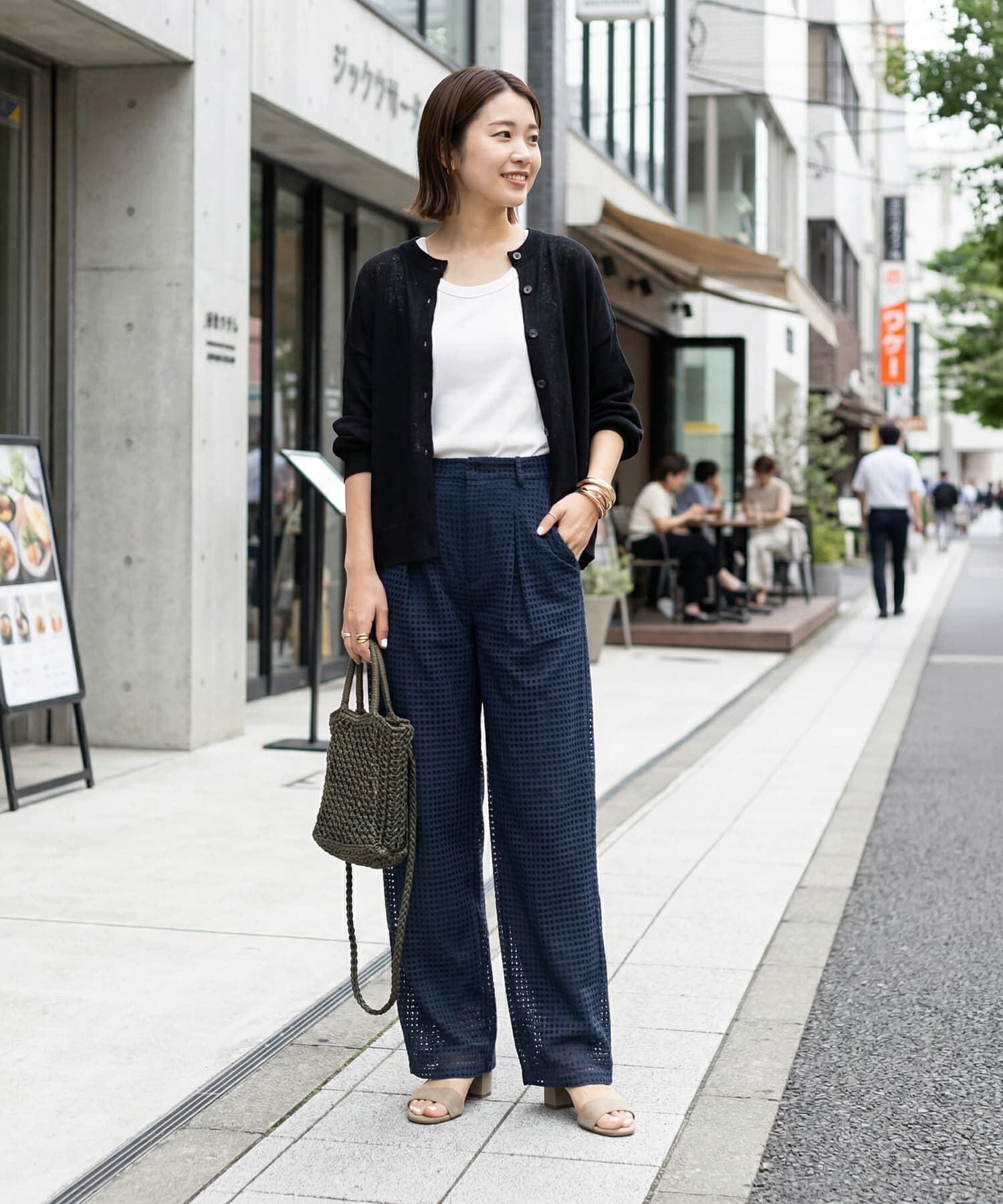 STYLE DELI「スクエアレースストレートパンツ」|スラックス|