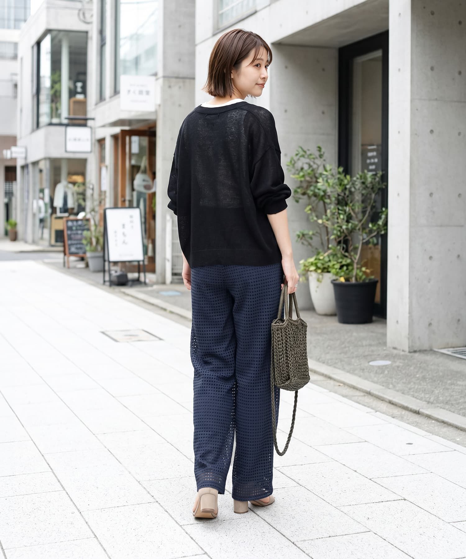 STYLE DELI「スクエアレースストレートパンツ」|スラックス|
