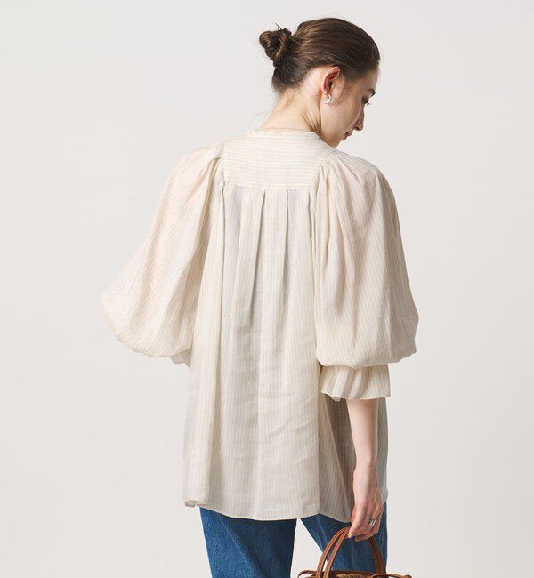 UNITED ARROWS「ラミー スキッパー Vネック ブラウス ‐ウォッシャブル‐」|シャツ・ブラウス|