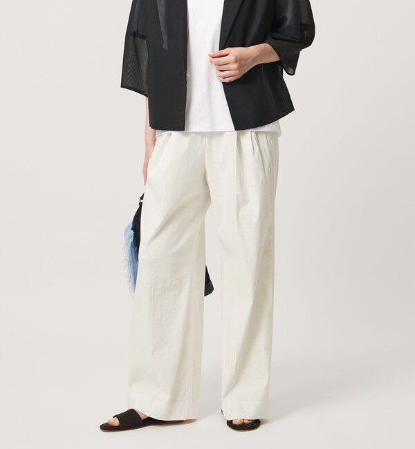 UNITED ARROWS「NALYA リラックス ワイドパンツ OFF WHITE ‐ウォッシャブル‐」|スラックス|