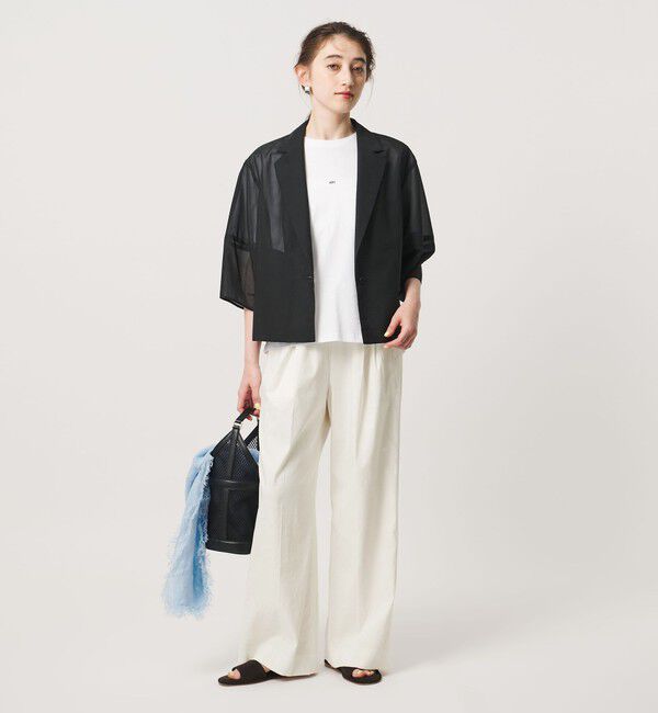 UNITED ARROWS「NALYA リラックス ワイドパンツ OFF WHITE ‐ウォッシャブル‐」|スラックス|