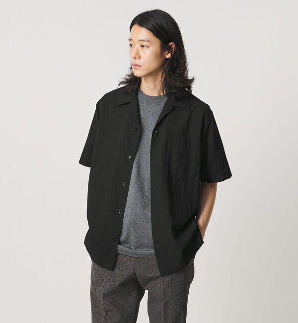 UNITED ARROWS「ウール/ナイロン アルバトロス ワンピースカラー ショートスリーブシャツ」|シャツ・ブラウス|