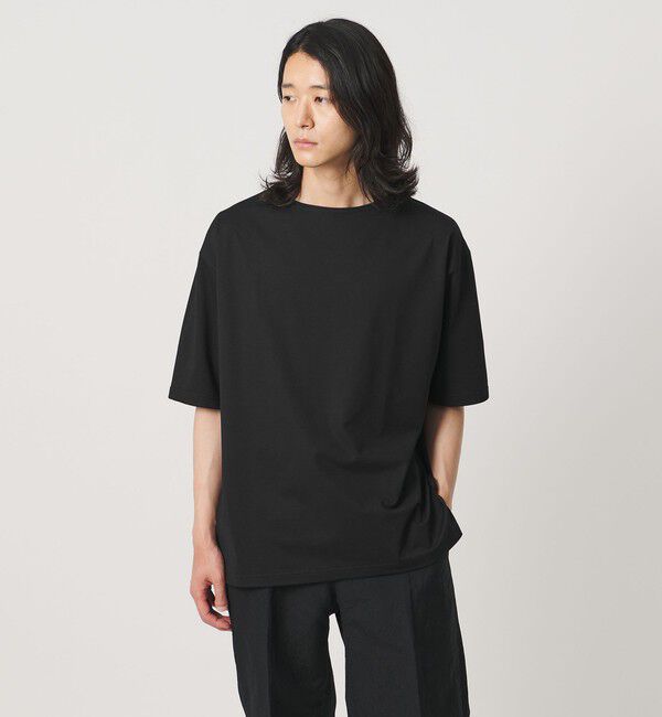 UNITED ARROWS「ジャガード バスクシャツ」|Tシャツ・カットソー|BLACK
