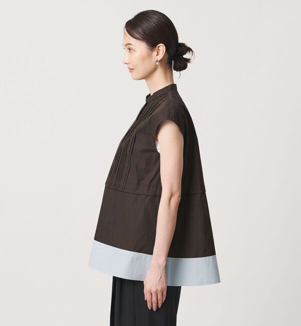 UNITED ARROWS「シルキー ピンタック フレンチスリーブ ブラウス ‐ウォッシャブル‐」|シャツ・ブラウス|