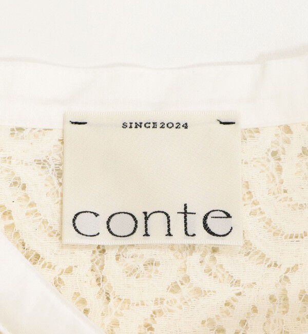 conte「＜conte＞サイドスリット レースシャツ」|シャツ・ブラウス|