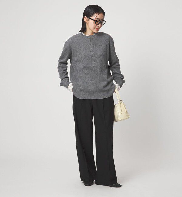 UNITED ARROWS green label relaxing「【WEB限定】＜at ease＞ワッフル ヘンリーネック ロングスリーブ カットソー」|Tシャツ・カットソー|