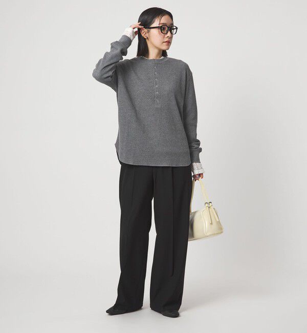 UNITED ARROWS green label relaxing「【WEB限定】＜at ease＞ワッフル ヘンリーネック ロングスリーブ カットソー」|Tシャツ・カットソー|