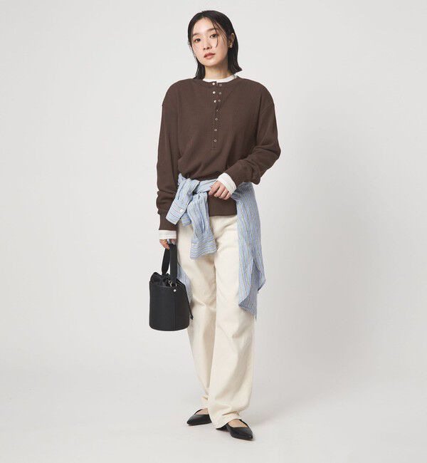 UNITED ARROWS green label relaxing「【WEB限定】＜at ease＞ワッフル ヘンリーネック ロングスリーブ カットソー」|Tシャツ・カットソー|