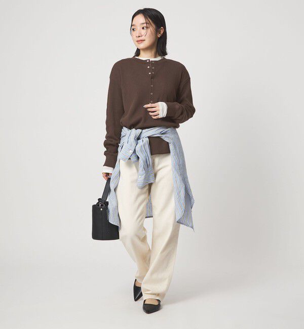 UNITED ARROWS green label relaxing「【WEB限定】＜at ease＞ワッフル ヘンリーネック ロングスリーブ カットソー」|Tシャツ・カットソー|