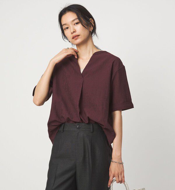 UNITED ARROWS green label relaxing「サッカー スキッパー プルオーバー カットソー」|Tシャツ・カットソー|WINE