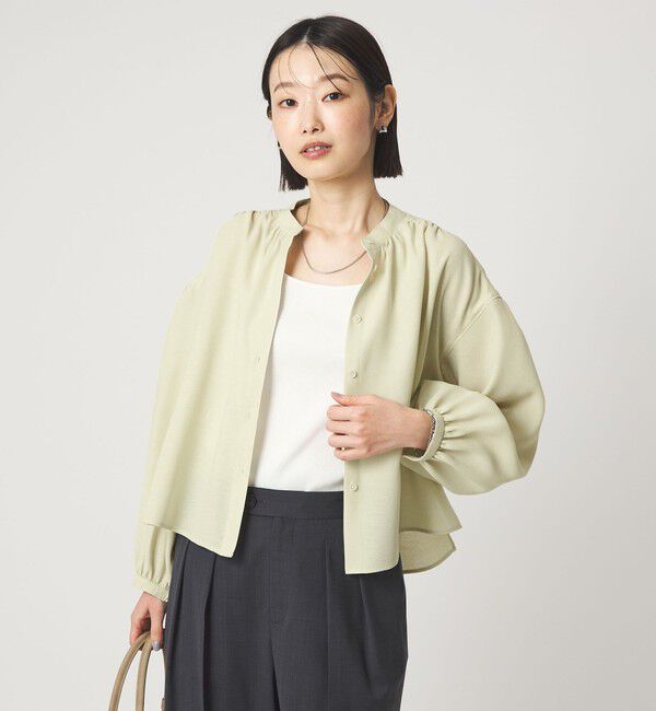 UNITED ARROWS green label relaxing「袖ボリューム ギャザー ブラウス マシンウォッシャブル 通気性」|シャツ・ブラウス|