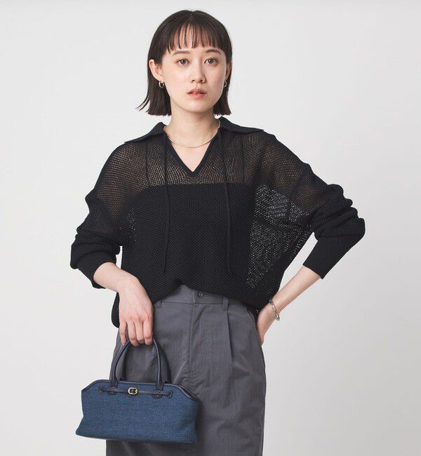 UNITED ARROWS green label relaxing「メッシュ ポロプルオーバー」|ニット・セーター|