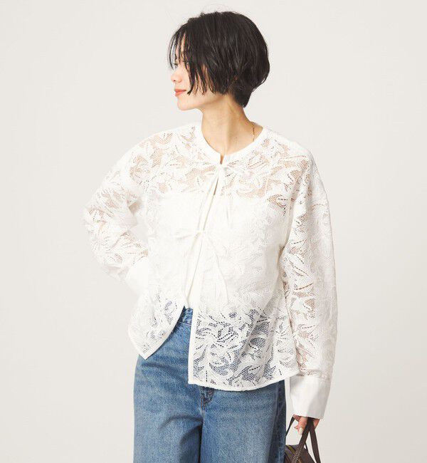 UNITED ARROWS green label relaxing「レース ハオリ ブラウス」|シャツ・ブラウス|