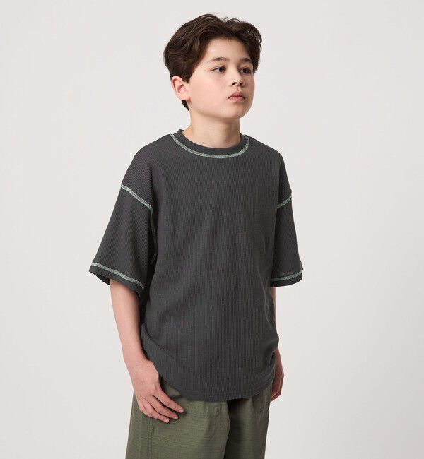 UNITED ARROWS green label relaxing「【スタメンシリーズ】ドライワッフル 配色ステッチ Tシャツ / キッズ  100cm-160cm」|Tシャツ・カットソー|