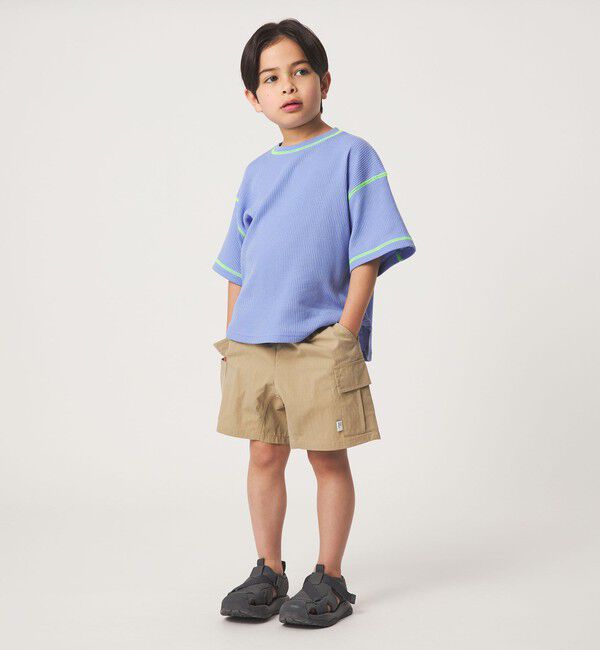 UNITED ARROWS green label relaxing「【スタメンシリーズ】ドライワッフル 配色ステッチ Tシャツ / キッズ  100cm-160cm」|Tシャツ・カットソー|