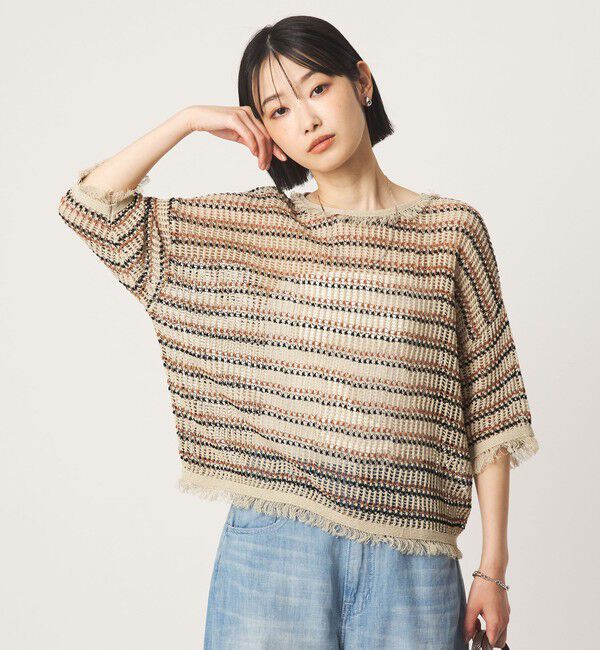 UNITED ARROWS green label relaxing「フリンジ ニット プルオーバー」|ニット・セーター|