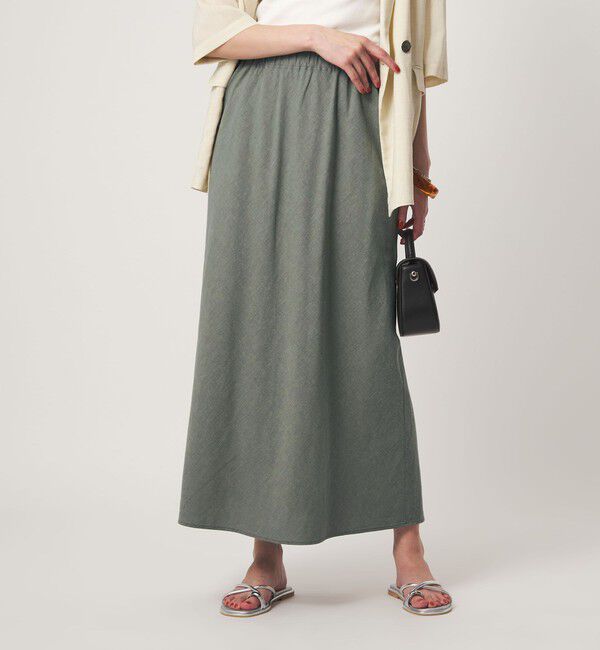 UNITED ARROWS green label relaxing「BREEZE LINEN ブリーズリネン ナロー スカート」|スカート|OLIVE
