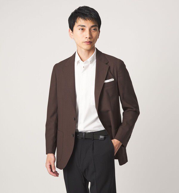 UNITED ARROWS green label relaxing「ポリエステル ラッカン ソリッド スタンダード スナップ ボタンダウン 半袖 シャツ -ストレッチ・イージー」|シャツ・ブラウス|
