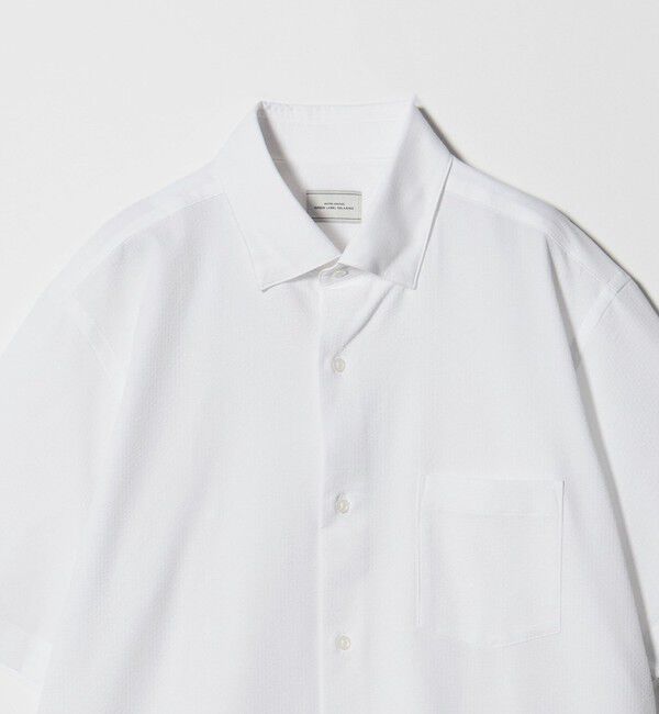 UNITED ARROWS green label relaxing「ポリエステル ラッカン ソリッド スタンダード スナップ ボタンダウン 半袖 シャツ -ストレッチ・イージー」|シャツ・ブラウス|