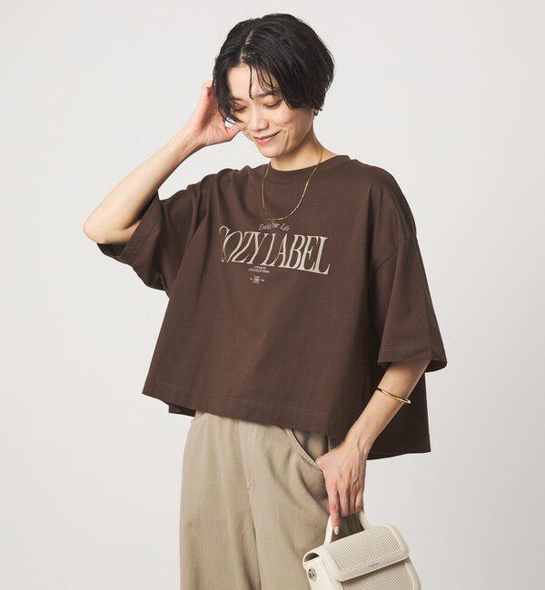 UNITED ARROWS green label relaxing「バック タック ロゴ Tシャツ」|Tシャツ・カットソー|DK.BROWN