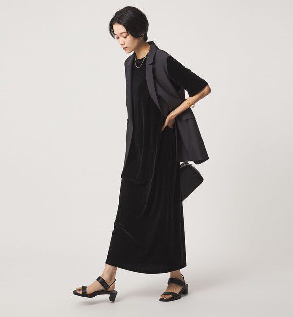 UNITED ARROWS green label relaxing「ベロア ショートスリーブ ワンピース」|ワンピース|