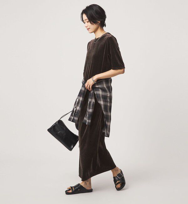 UNITED ARROWS green label relaxing「ベロア ショートスリーブ ワンピース」|ワンピース|