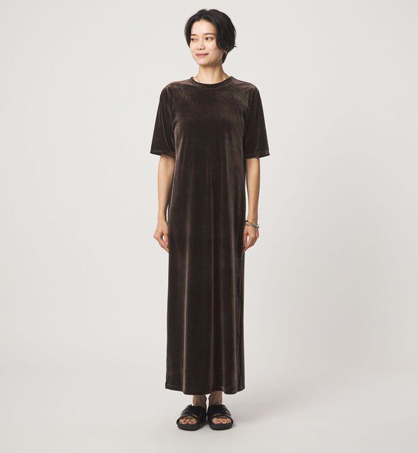 UNITED ARROWS green label relaxing「ベロア ショートスリーブ ワンピース」|ワンピース|