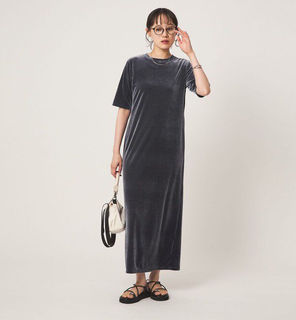 UNITED ARROWS green label relaxing「ベロア ショートスリーブ ワンピース」|ワンピース|