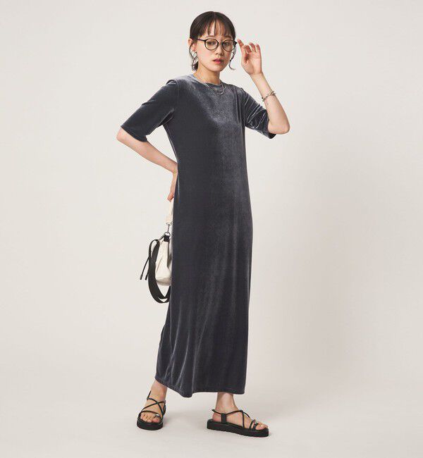 UNITED ARROWS green label relaxing「ベロア ショートスリーブ ワンピース」|ワンピース|