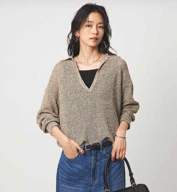 UNITED ARROWS green label relaxing「メランジ スキッパー ニット」|ニット・セーター|BEIGE