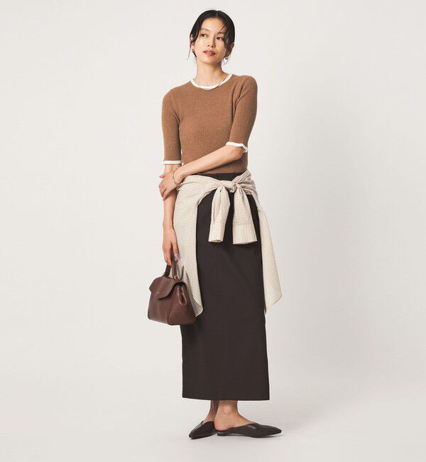 UNITED ARROWS green label relaxing「ハイショク リブ ハーフスリーブ プルオーバー ニット」|ニット・セーター|