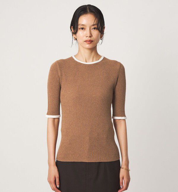 UNITED ARROWS green label relaxing「ハイショク リブ ハーフスリーブ プルオーバー ニット」|ニット・セーター|