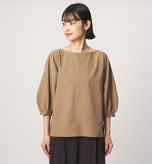 UNITED ARROWS green label relaxing「Breeze Cool ボートネック 7分袖 ブラウス マシンウォッシャブル 吸水速乾 通気性 UVカット」|シャツ・ブラウス|