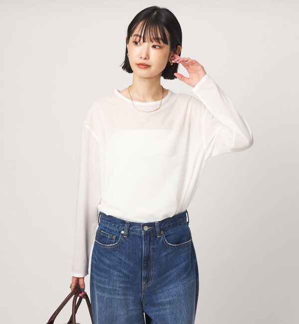 UNITED ARROWS green label relaxing「シアー ロングスリーブ プルオーバー カットソー」|Tシャツ・カットソー|