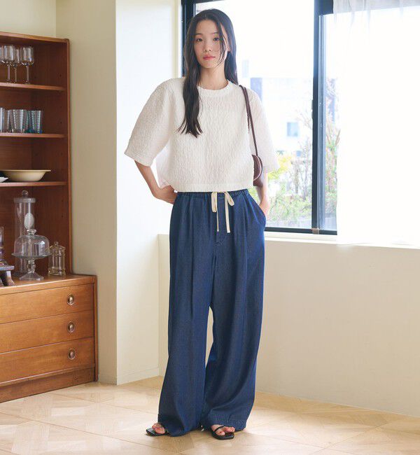 BEAUTY&YOUTH UNITED ARROWS「ジャガード クルーネック 6分袖 プルオーバー」|Tシャツ・カットソー|