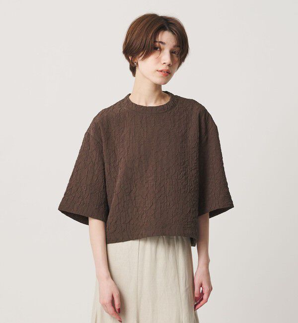 BEAUTY&YOUTH UNITED ARROWS「ジャガード クルーネック 6分袖 プルオーバー」|Tシャツ・カットソー|