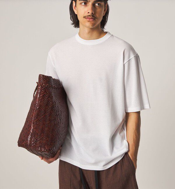STEVEN ALAN「＜Steven Alan＞ アイレットメッシュ クルーネック Tシャツ」|Tシャツ・カットソー|