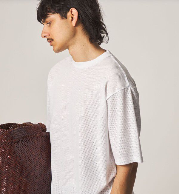 STEVEN ALAN「＜Steven Alan＞ アイレットメッシュ クルーネック Tシャツ」|Tシャツ・カットソー|