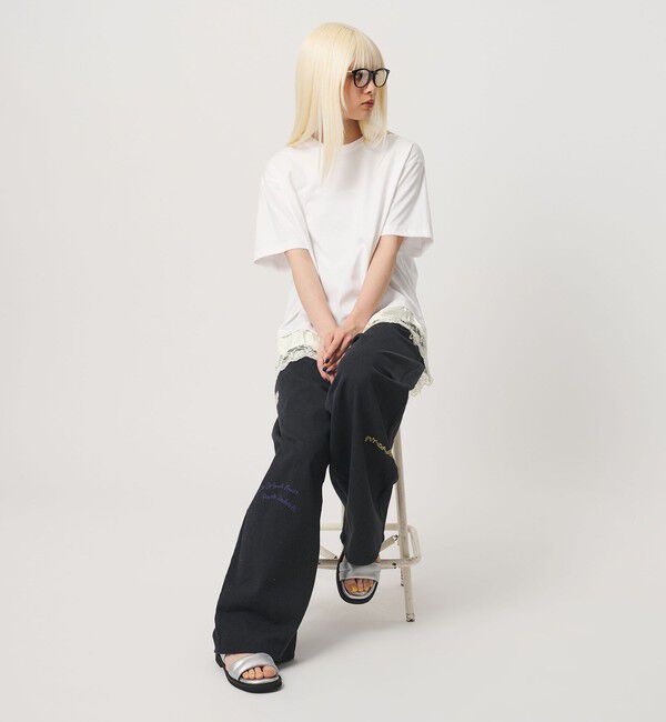 BEAUTY&YOUTH UNITED ARROWS「レースドッキング ショートスリーブ Tシャツ」|Tシャツ・カットソー|