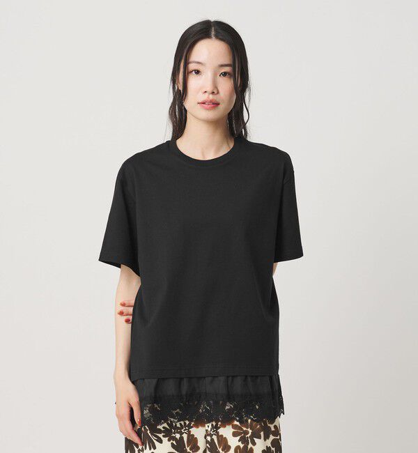 BEAUTY&YOUTH UNITED ARROWS「レースドッキング ショートスリーブ Tシャツ」|Tシャツ・カットソー|