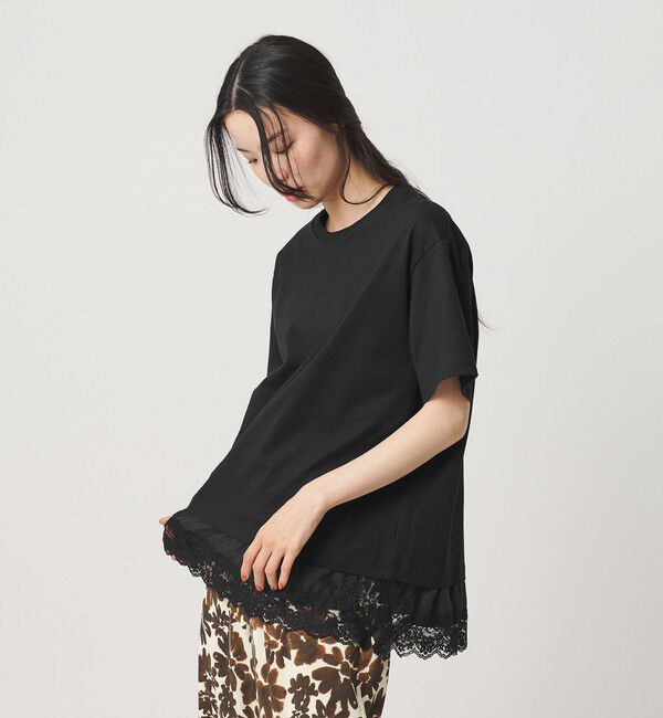 BEAUTY&YOUTH UNITED ARROWS「レースドッキング ショートスリーブ Tシャツ」|Tシャツ・カットソー|