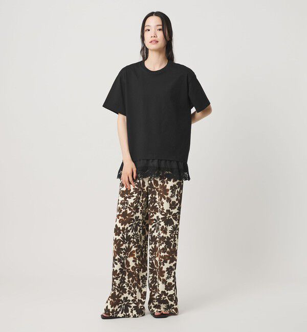 BEAUTY&YOUTH UNITED ARROWS「レースドッキング ショートスリーブ Tシャツ」|Tシャツ・カットソー|