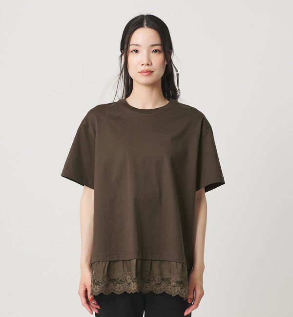 BEAUTY&YOUTH UNITED ARROWS「レースドッキング ショートスリーブ Tシャツ」|Tシャツ・カットソー|