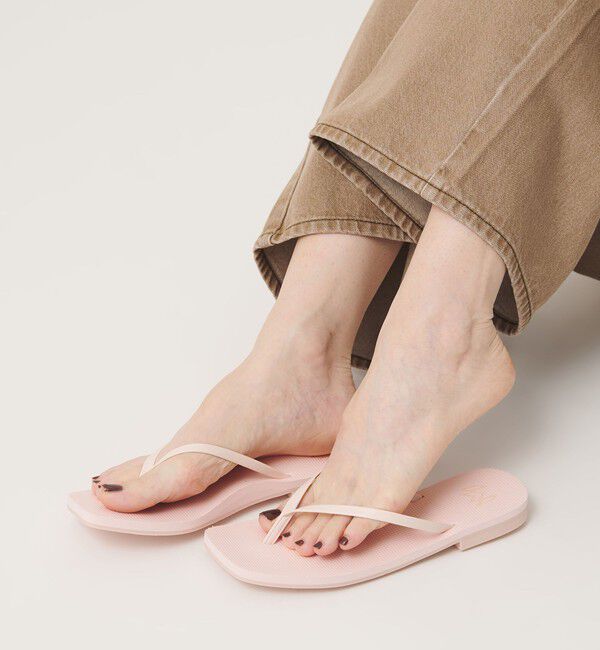 BEAUTY&YOUTH UNITED ARROWS「＜MALVADOS＞スクエアトゥ トング フラットサンダル」|サンダル|LT.PINK