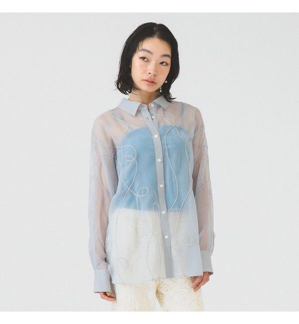 Ray BEAMS 「コード シシュウシアー シャツ」|シャツ・ブラウス|GREY