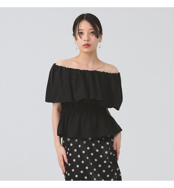 Ray BEAMS 「ケープ カラー オフショルダー ブラウス」|シャツ・ブラウス|BLACK
