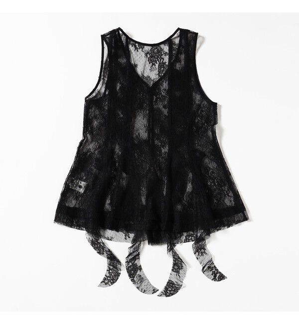 Ray BEAMS 「レース ラッフル ロング ジレ」|シャツ・ブラウス|